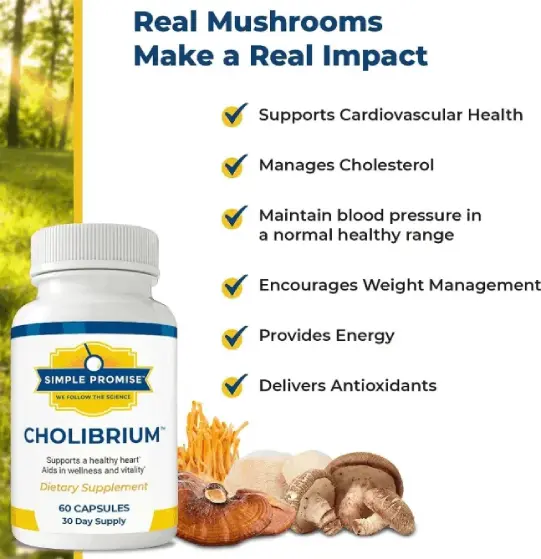 Cholibrium natural cholesterol support supplement bottle on white background